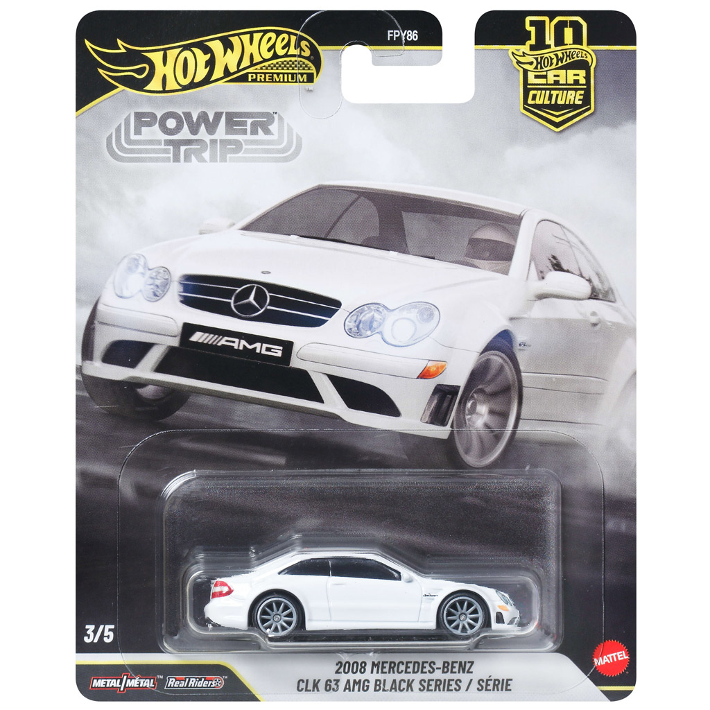 Hot Wheels Premium: Cool-Tour 2008 Mercedes-Benz CLK 63 AMG Black Series Spielzeugauto 1/64 - Mattel Bild 1