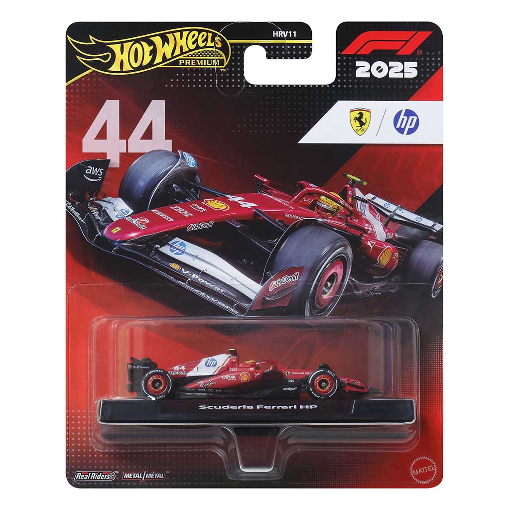 Hot Wheels Premium: Lewis Hamilton Ferrari #44 Formel 1 Spielzeugauto 1/64 - Mattel Bild 1