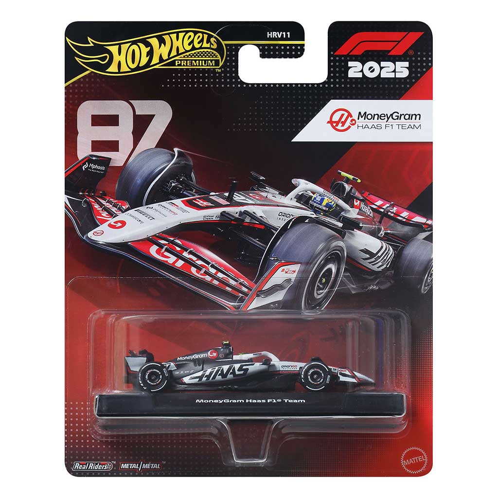 Hot Wheels Premium: Oliver Bearman Haas #87 Formel 1 Kleinwagen 1/64 - Mattel Bild 1