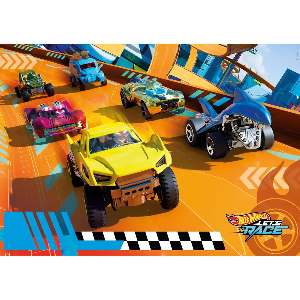 Hot Wheels Rennen bereit 104-teiliges Maxi Supercolor Puzzle - Clementoni Bild 2