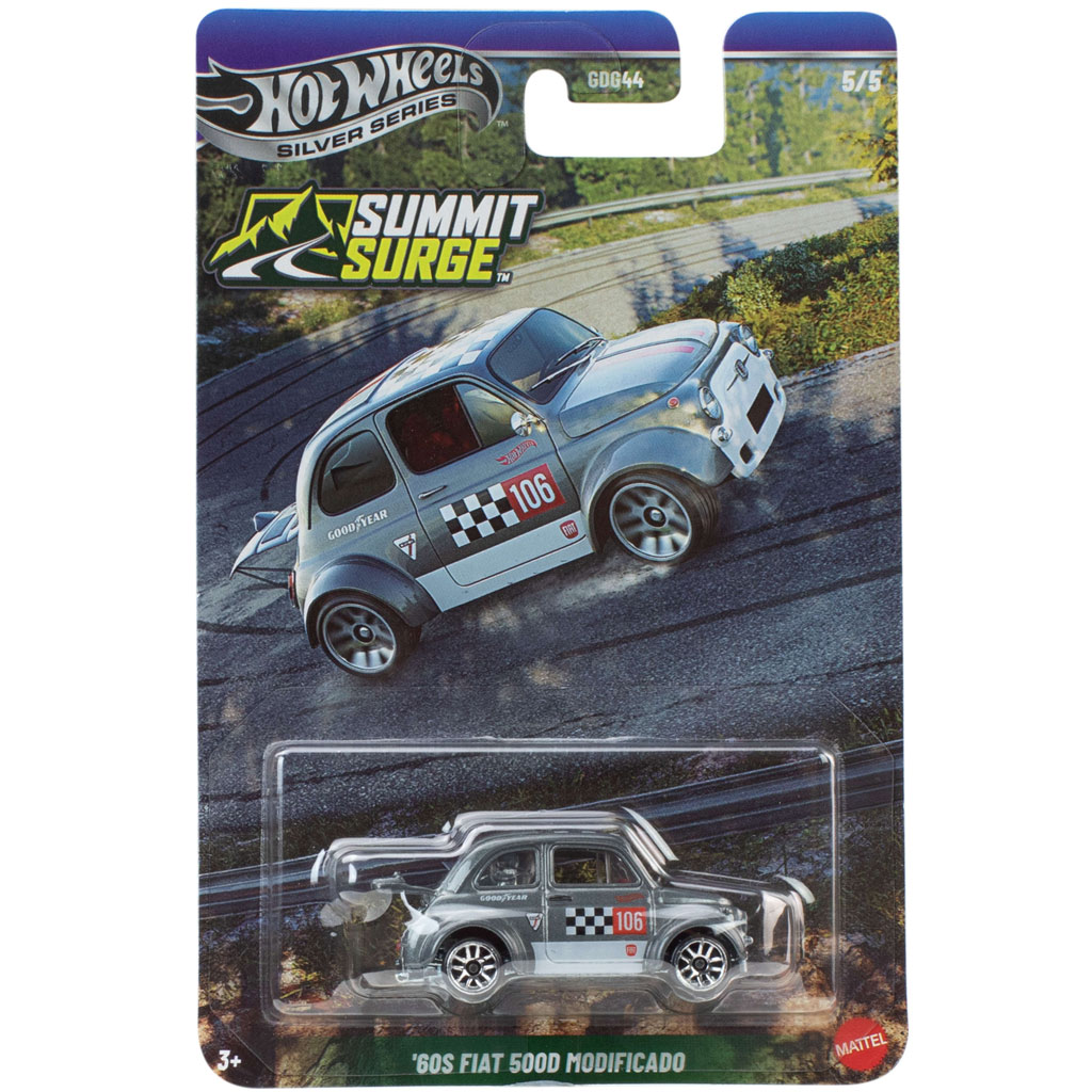 Hot Wheels Silber Serie: '60er Fiat 500D Modifiziert Spielzeugauto 1/64 - Mattel Bild 1