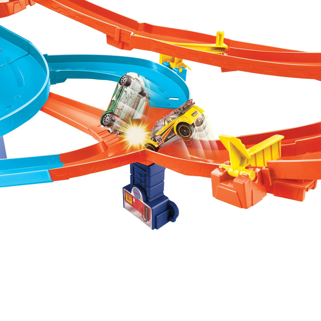 Hot Wheels: Super Spiral Rennbahnset mit 5 kleinen Autos - Mattel Bild 3
