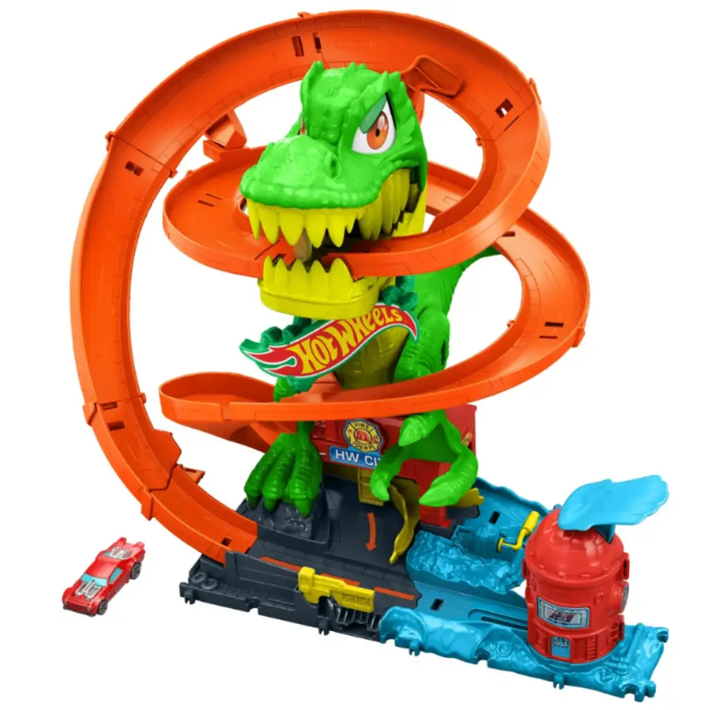 Hot Wheels: T-Rex Angriff Rennbahnset - Mattel Bild 2