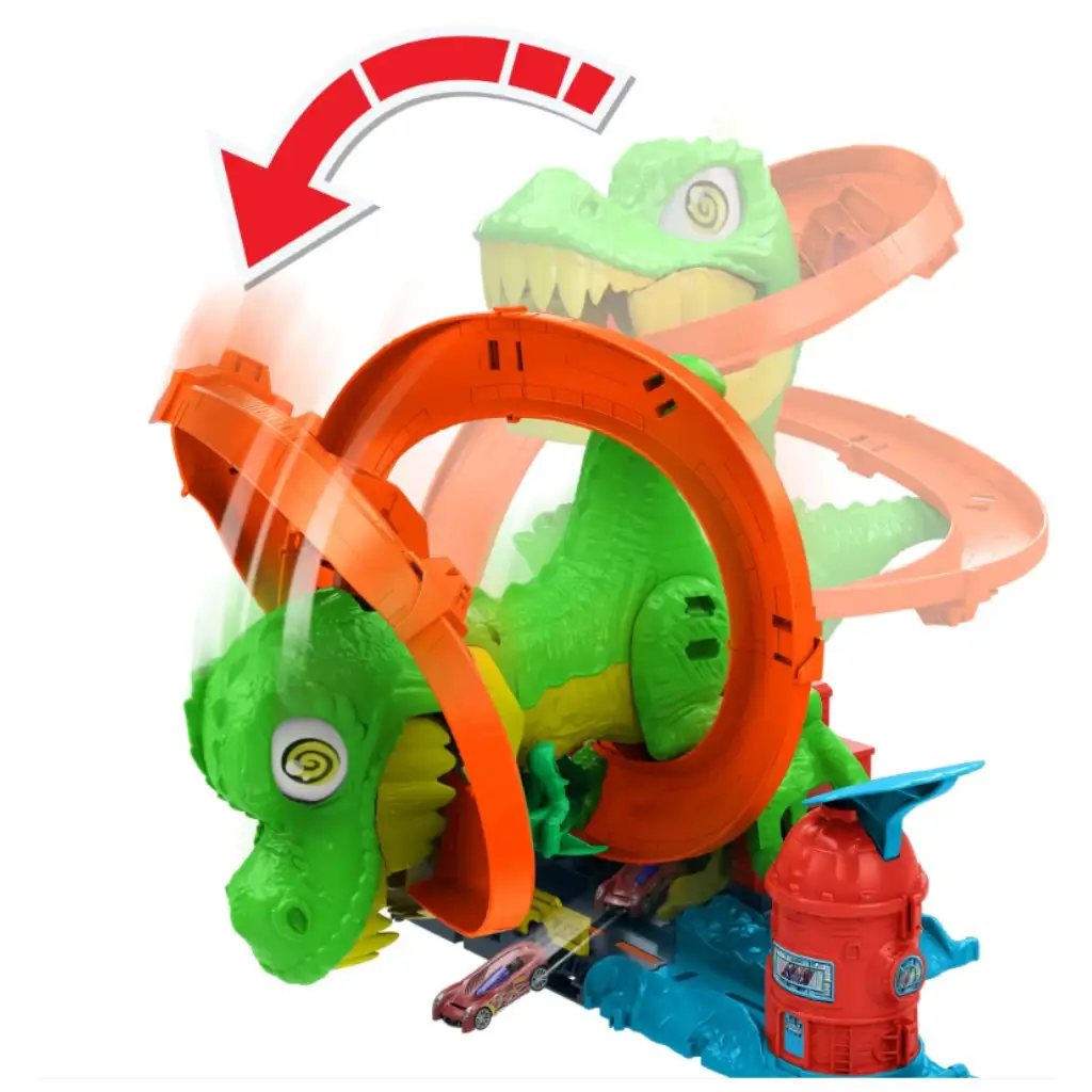 Hot Wheels: T-Rex Angriff Rennbahnset - Mattel Bild 3
