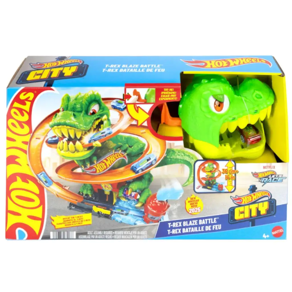 Hot Wheels: T-Rex Angriff Rennbahnset - Mattel Bild 1