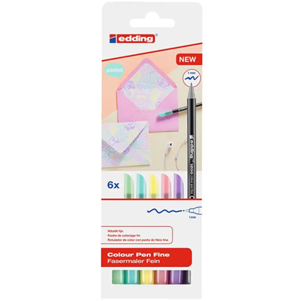 ICO: Edding 1200 Fasermaler Pastell-Set 6-teilig Bild 1