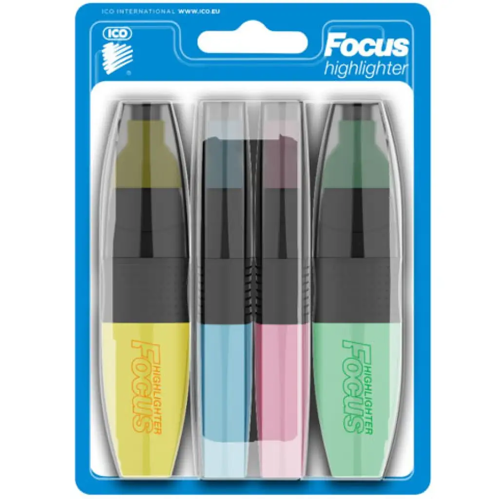 ICO: Focus Pastellfarbene Textmarker 4er-Set Bild 1