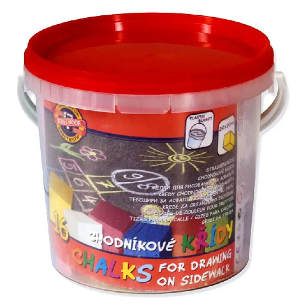 ICO: KOH-I-NOOR farbige Eimer-Asphaltkreide-Set 16 Stück Bild 1