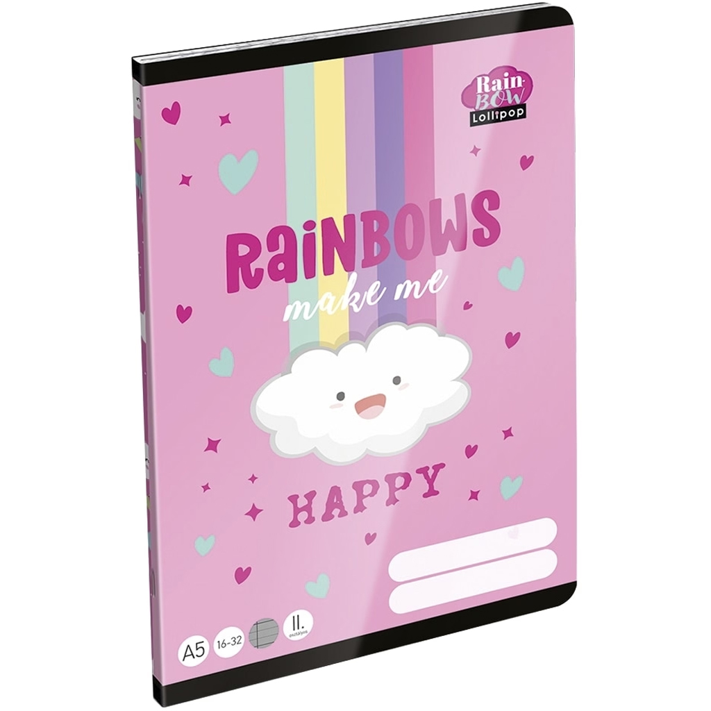 ICO: Lizzysuli Lollipop Regenbogen 2. Klasse liniertes Heft A/5 16-32 Bild 1