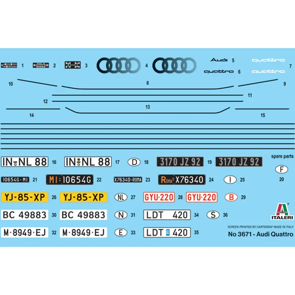 Italeri 1/24 Audi Quattro Automodellbausatz Bild 2