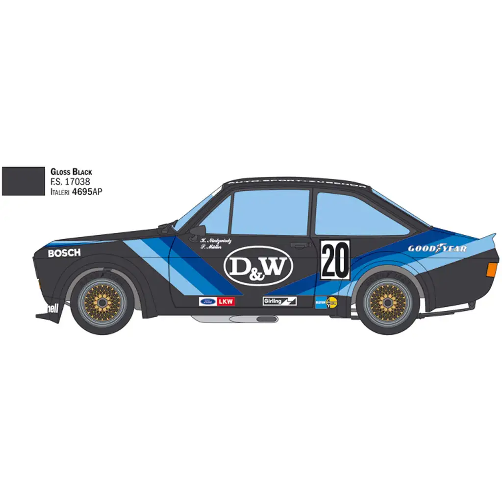 Italeri 1/24 Ford Escort Zakspeed Gr.2 Automodellbausatz Bild 3