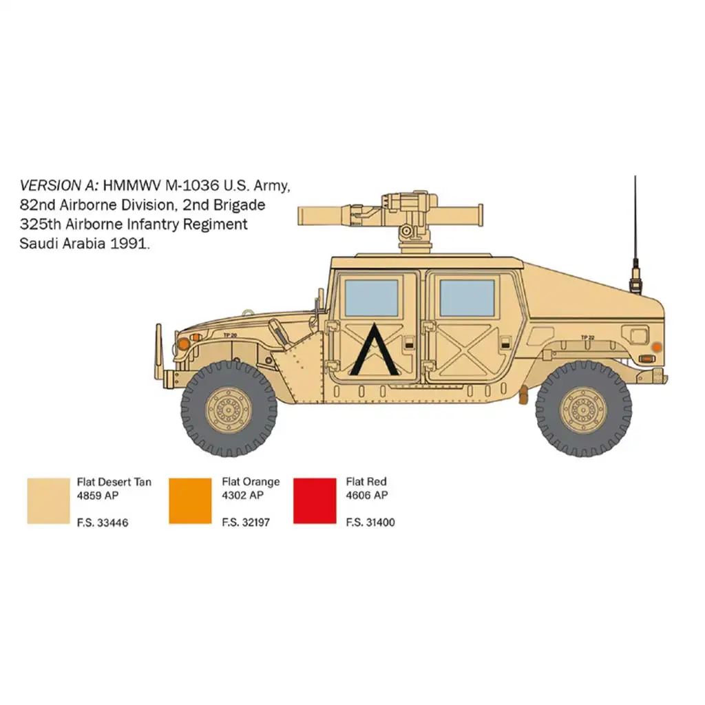 Italeri 1/35 HMMWV M1036 TOW Carrier Militärfahrzeugmodell Bild 3