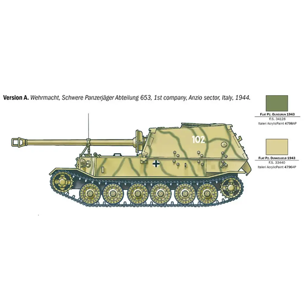 Italeri: 1/35 Sd.Kfz. 184 Elefant Jagdpanzer Modellbausatz Bild 3