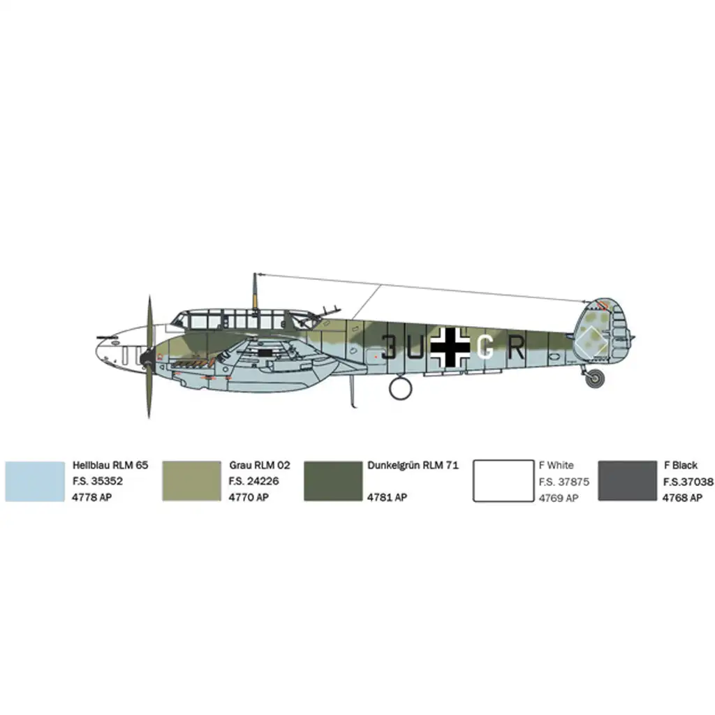 Italeri 1/72 Bf 110 C Zerstörer Jagdflugzeugmodell Bild 5