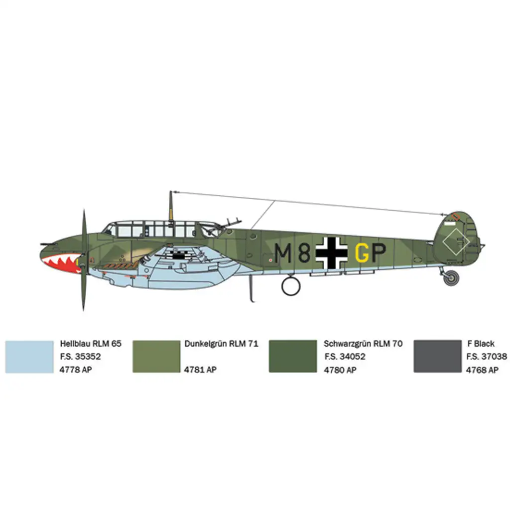 Italeri 1/72 Bf 110 C Zerstörer Jagdflugzeugmodell Bild 6
