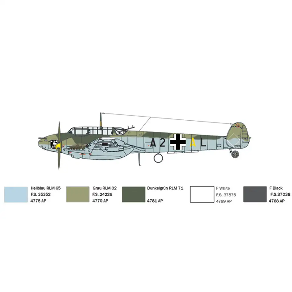Italeri 1/72 Bf 110 C Zerstörer Jagdflugzeugmodell Bild 7