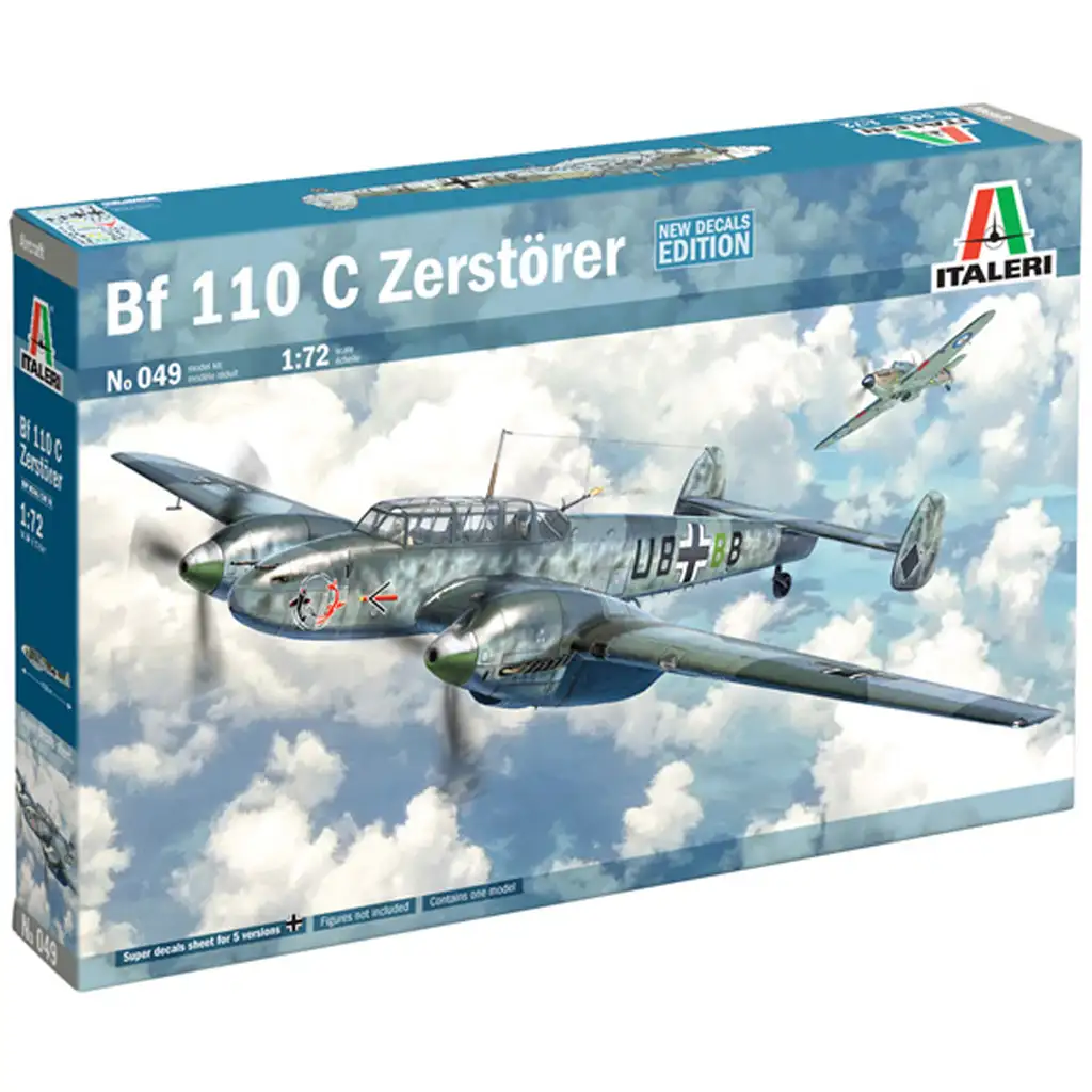 Italeri 1/72 Bf 110 C Zerstörer Jagdflugzeugmodell Bild 1