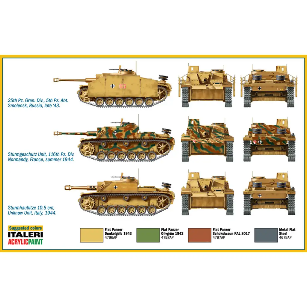 Italeri 1/72 Sturmgeschütz III Sturmgeschütz 2er Modellbausatz Bild 3