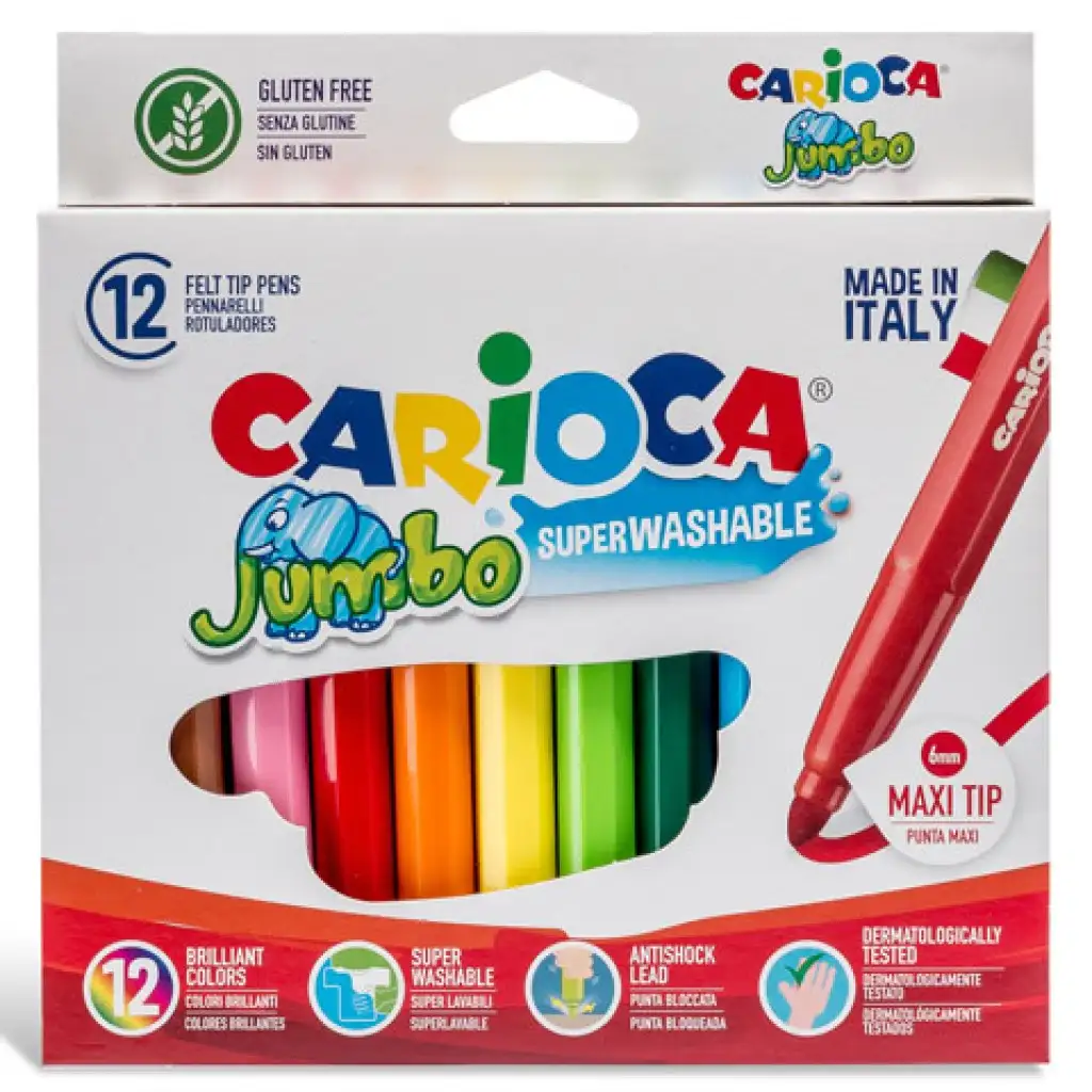 Jumbo Filzstift-Set 12 Stück - Carioca Bild 2