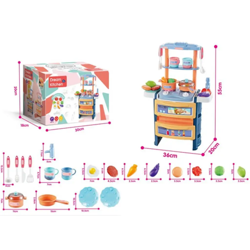 Jungen-Spielküche mit Zubehör 55x20x36cm Bild 1