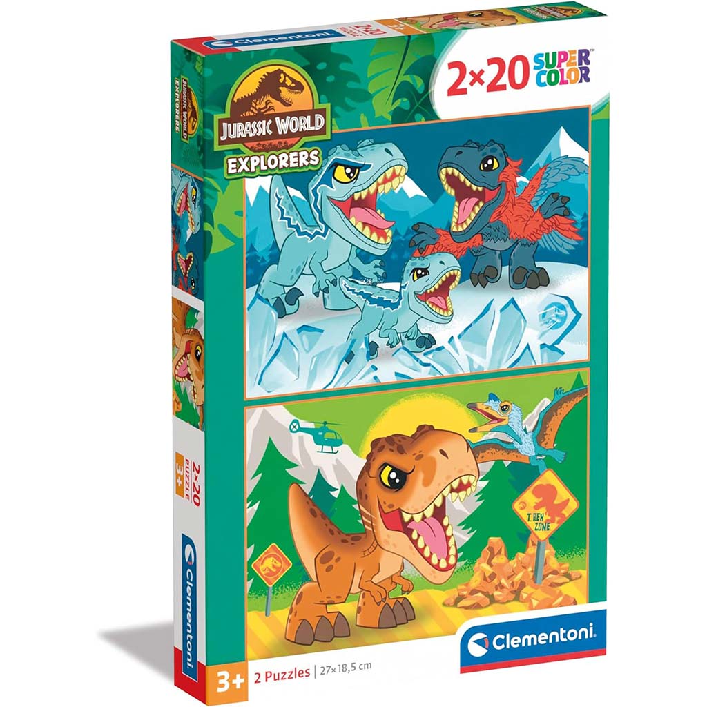 Jurassic World 2x20 Stück Supercolor Puzzle - Clementoni Bild 1