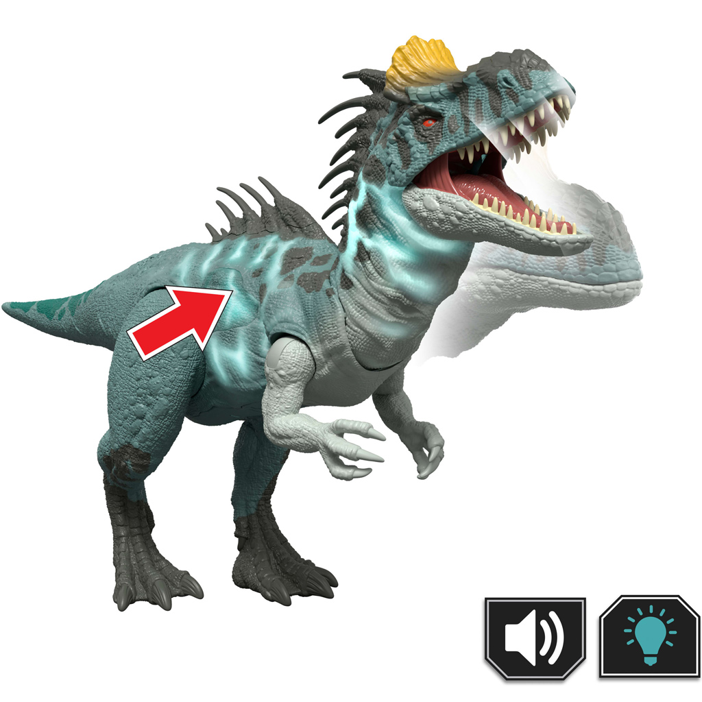 Jurassic World: Cryolophosaurus angreifender Dino mit Sound und Licht – Mattel Bild 2