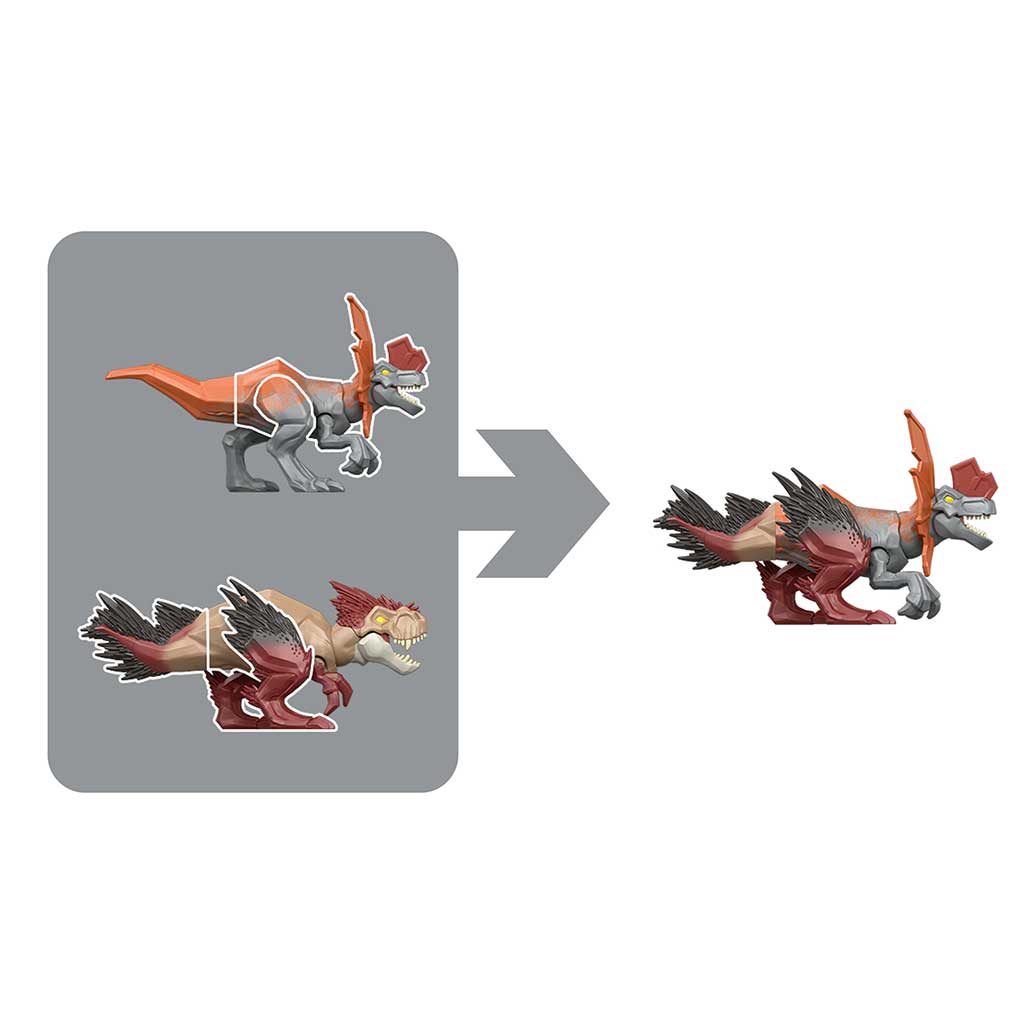 Jurassic World: Mayhem Mix-Ups DIY Mutanten-Dino Dilophosaurus - Mattel Bild 2