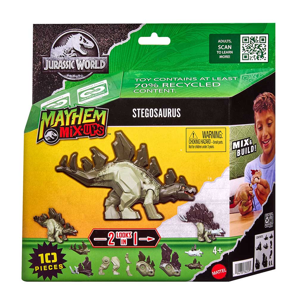 Jurassic World: Mayhem Mix-Ups DIY Mutanten-Dino Stegosaurus - Mattel Bild 1