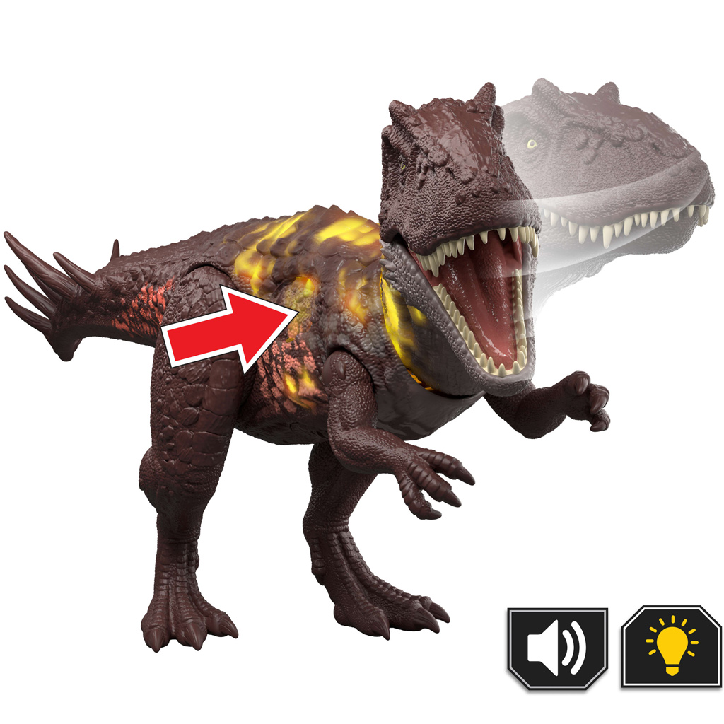 Jurassic World: Metriacanthosaurus angreifender Dino mit Sound und Licht – Mattel Bild 3