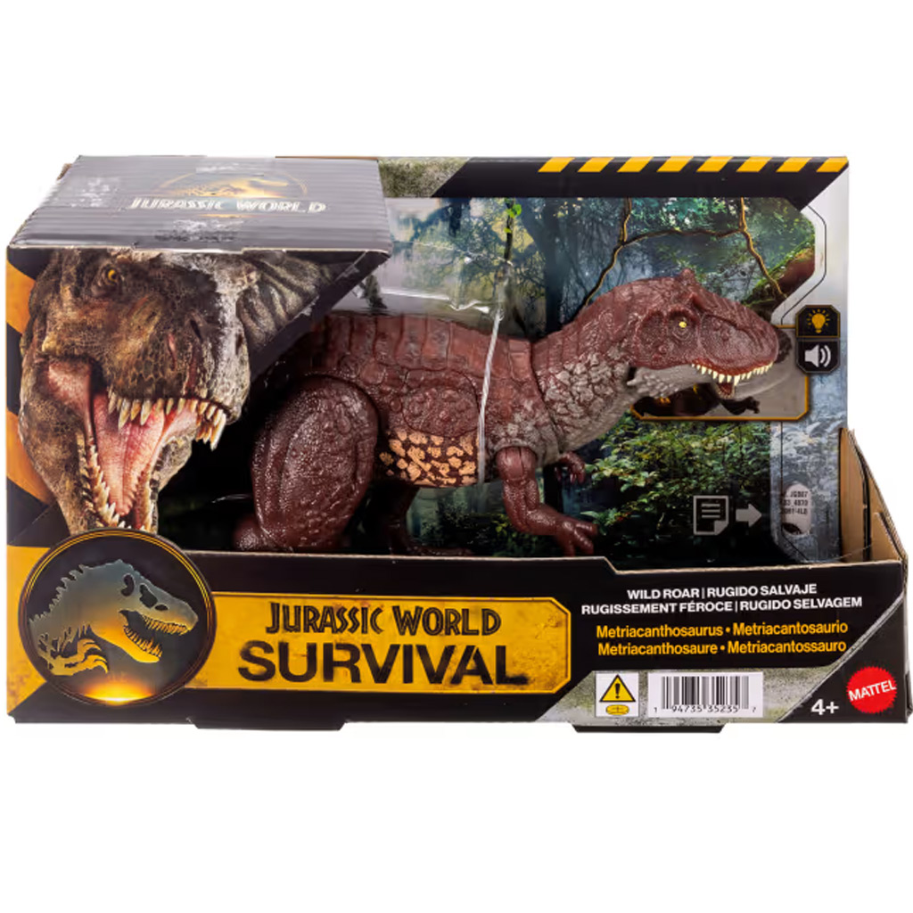 Jurassic World: Metriacanthosaurus angreifender Dino mit Sound und Licht – Mattel Bild 1