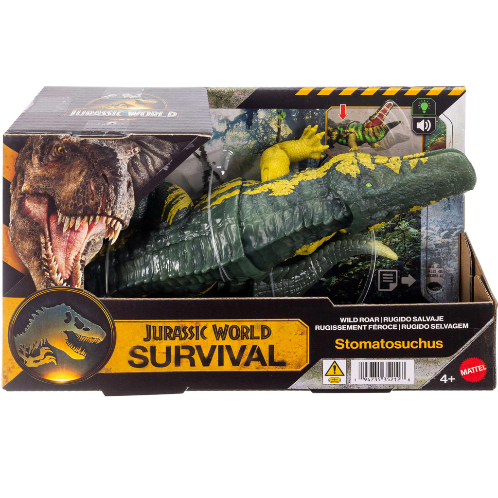 Jurassic World: Stomatosuchus angreifender Dino mit Sound und Licht – Mattel Bild 1