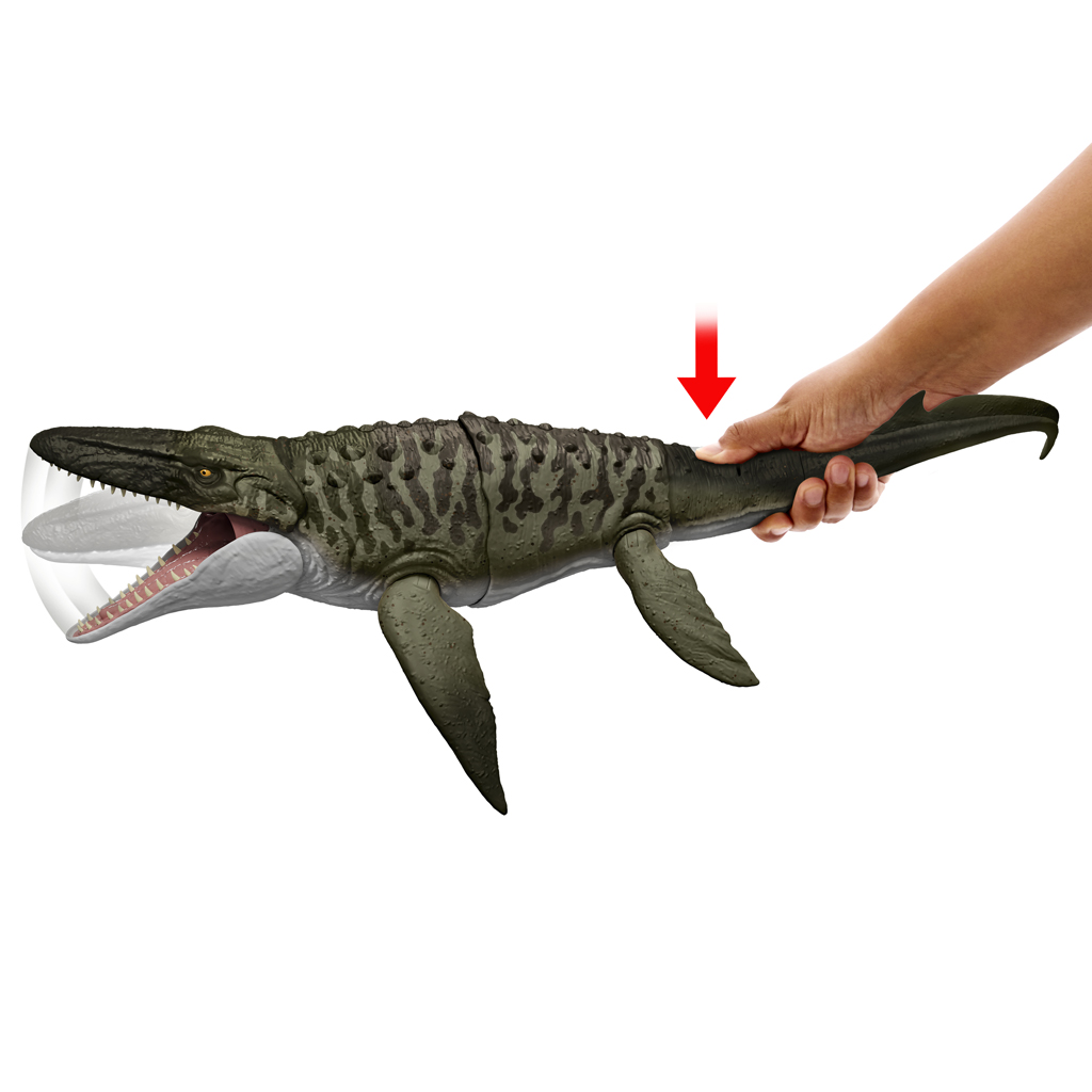 Jurassic World: Wiedergeburt – Bite 'N Blast Mosasaurus Figur - Mattel Bild 4