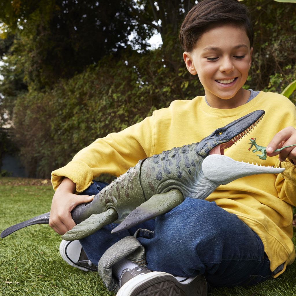 Jurassic World: Wiedergeburt – Bite 'N Blast Mosasaurus Figur - Mattel Bild 5