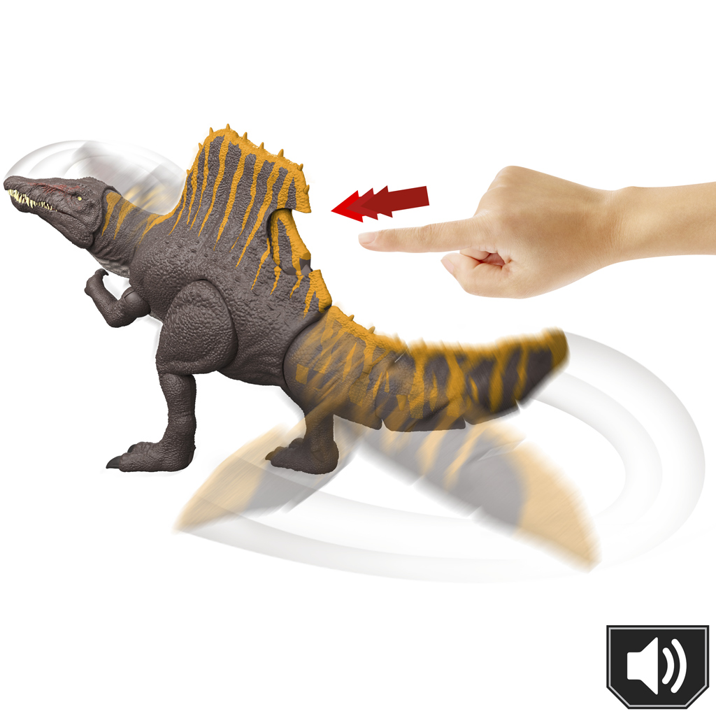 Jurassic World: Wiedergeburt Tail Thrasher Spinosaurus kolossale Dinosaurierfigur - Mattel Bild 2