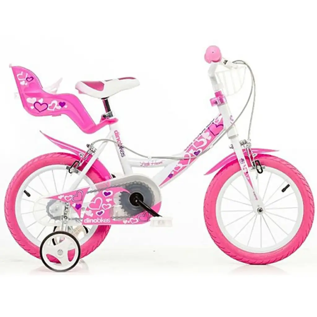 Herzchen Kinderfahrrad in Größe 14 - Dino Bikes Fahrrad Bild 1