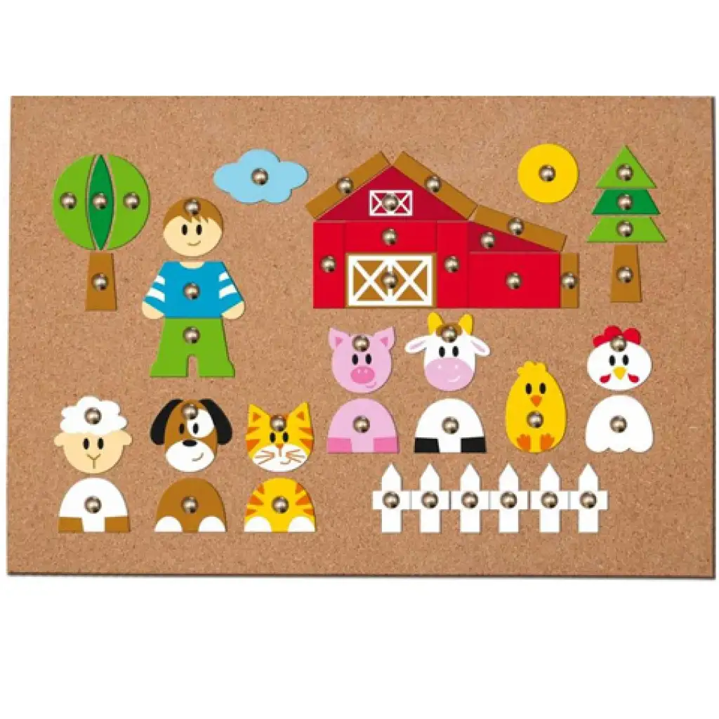 Korktafel mit Tierfiguren Spielset - Woodyland Bild 1