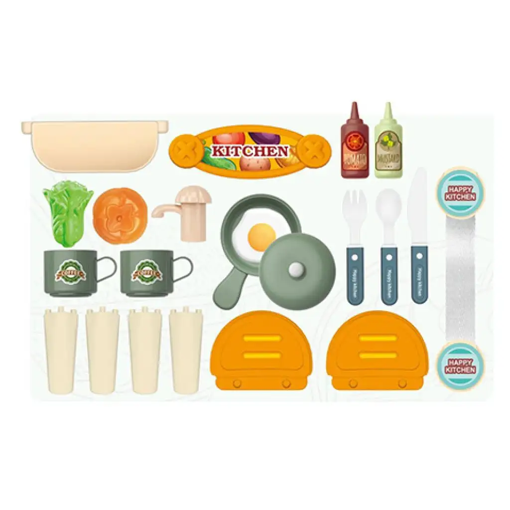 Küchenspielset in klappbarem Koffer, 25-teiliges Set Bild 2