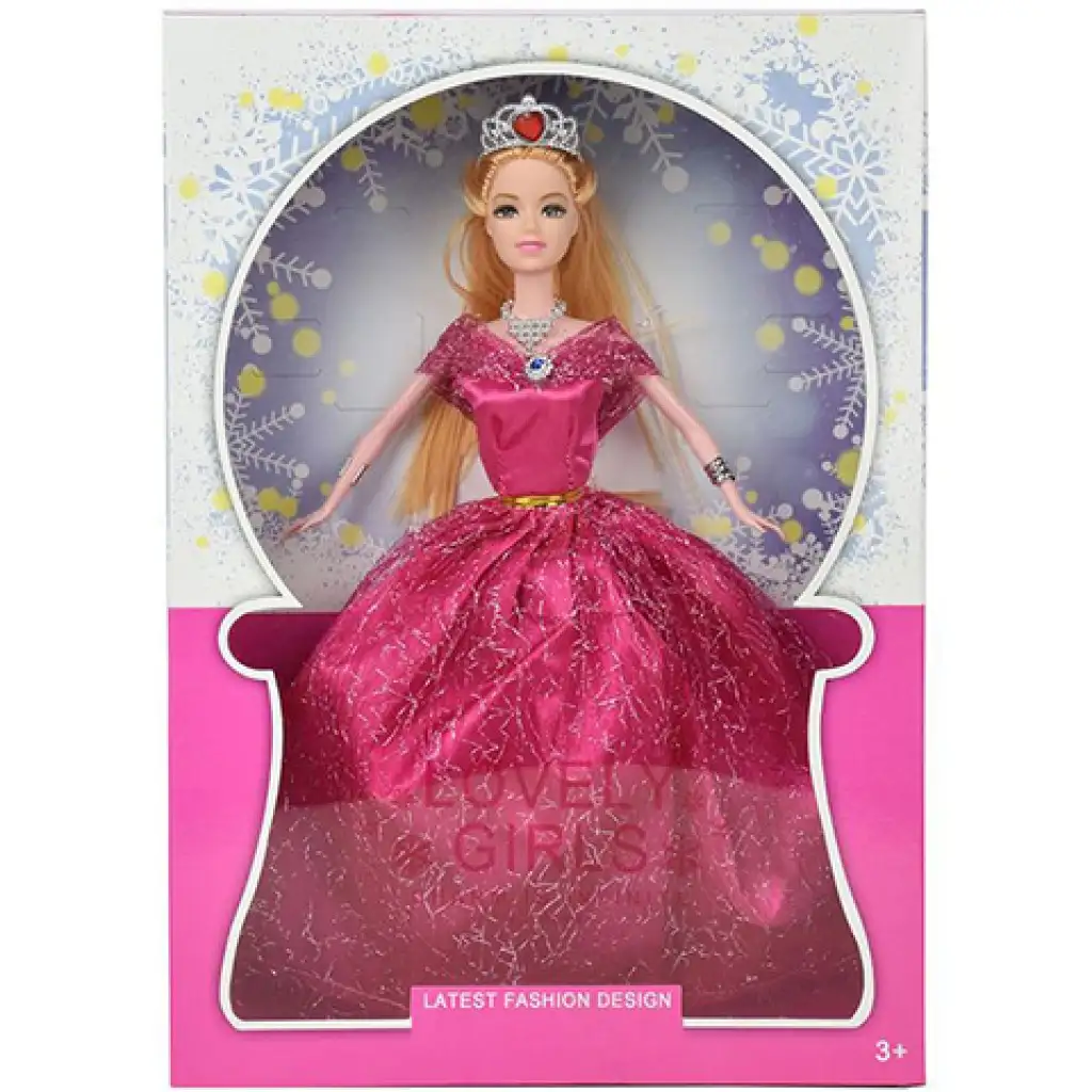 Lange blonde Haarmodepuppe im Abendkleid 29cm Bild 1