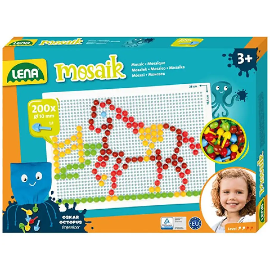 LENA: Mosaik Transparente Steckperlen Kreativ-Set 10mm 200 Stück Bild 1