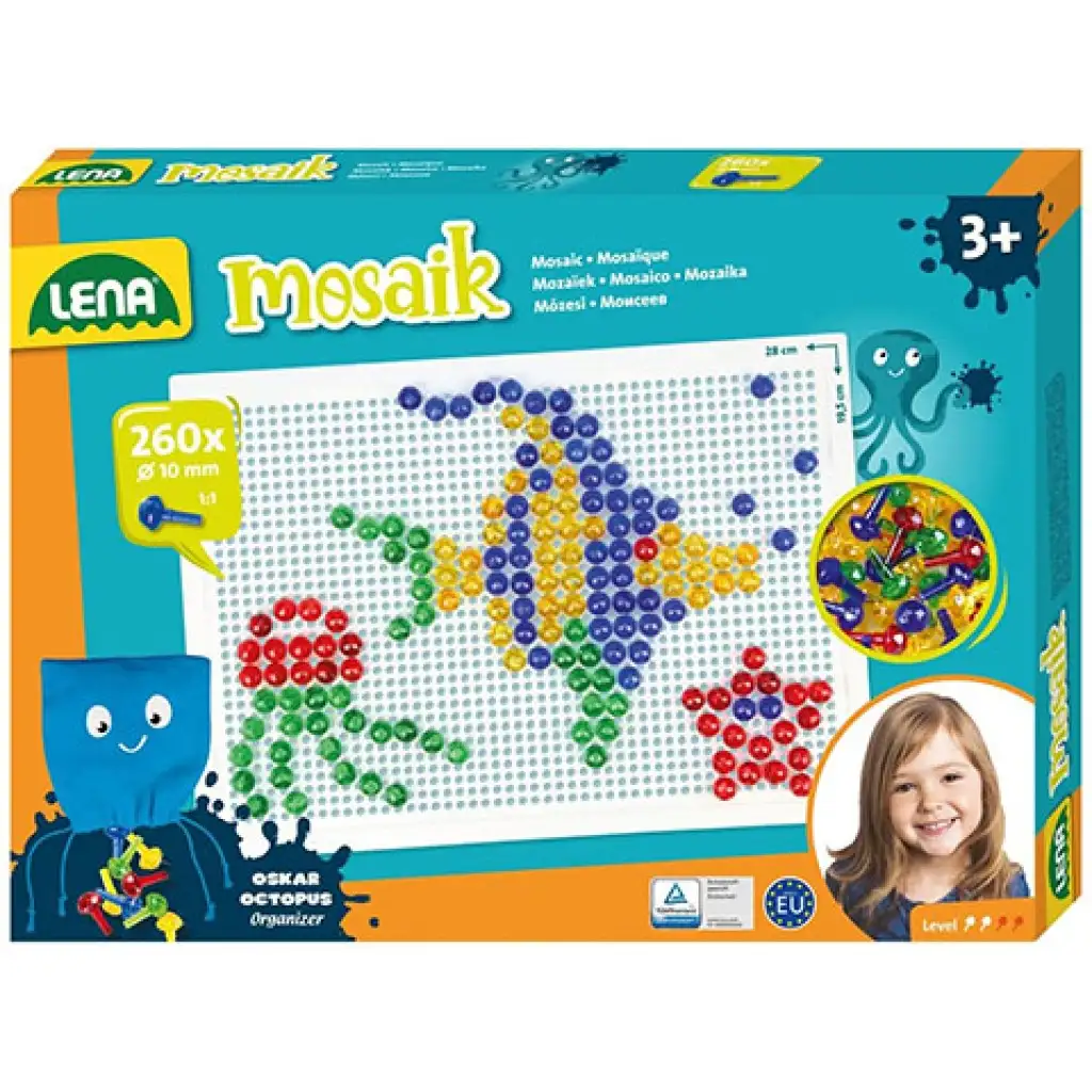 LENA: Mosaik Transparente Steckperlen Kreativ-Set 10mm 260 Stück Bild 1