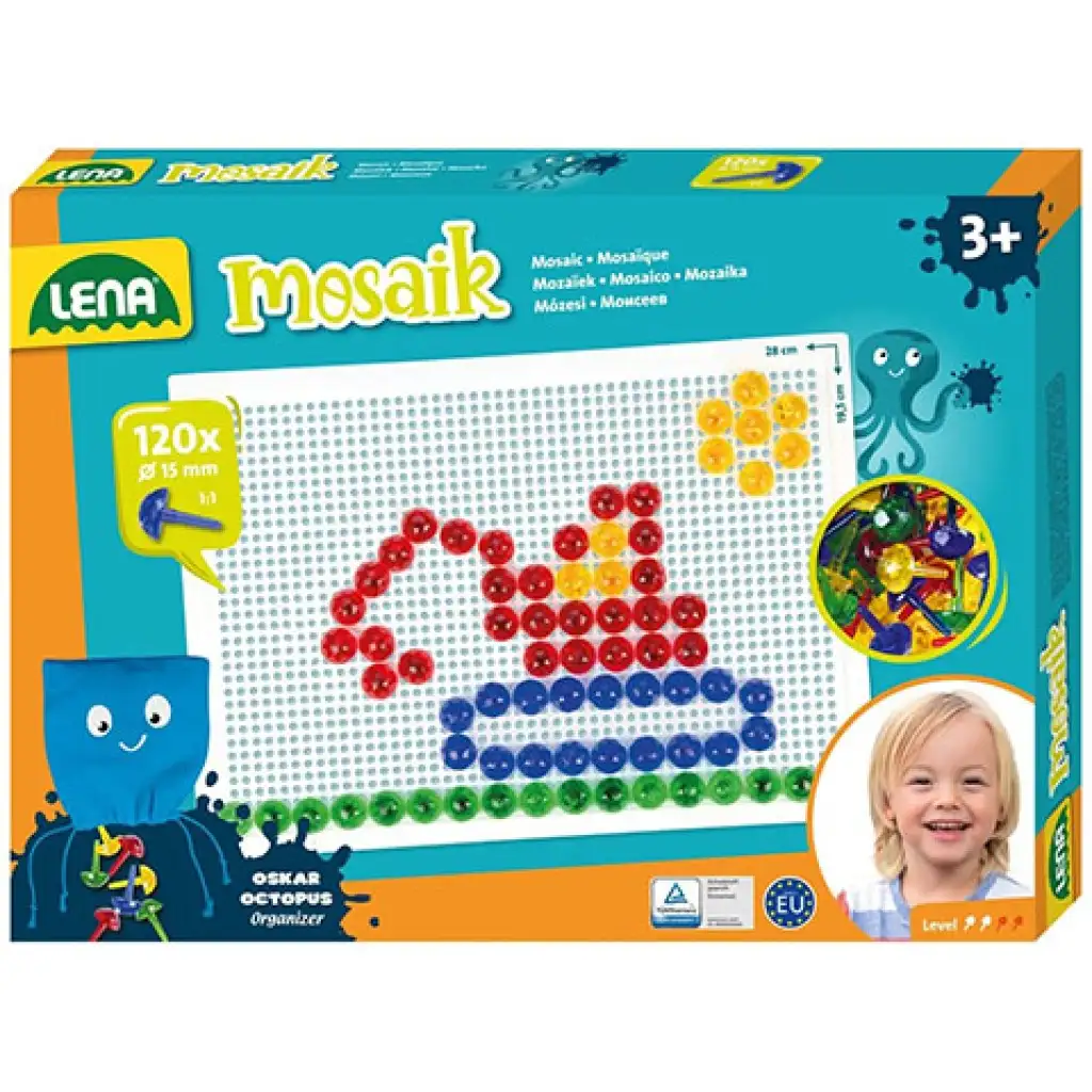 LENA: Mosaik Transparente Steckperlen Kreativ-Set 15mm 120 Stück Bild 1