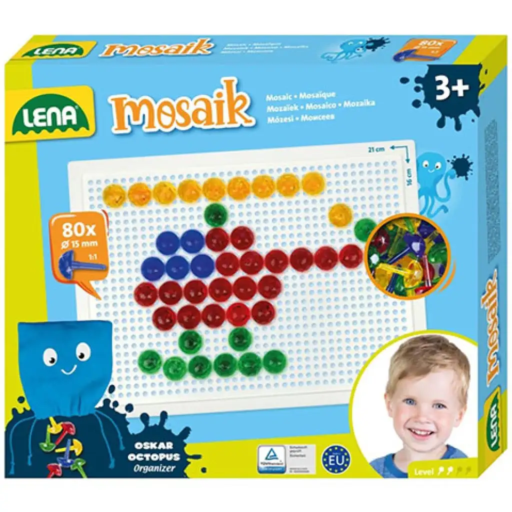 LENA: Mosaik Transparente Steckperlen Kreativ-Set 15mm 80 Stück Bild 1