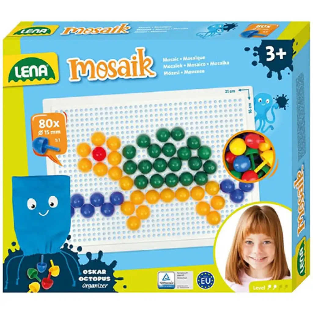 LENA: Mosaik Transparente Steckperlen Kreativset 15mm 80 Stück Bild 1