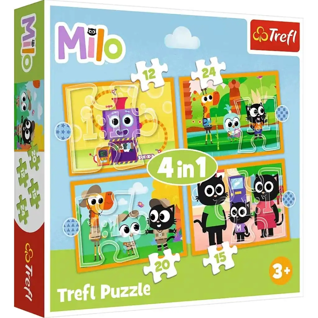 Lerne Milo und seine Freunde kennen 4-in-1 Puzzle-Set - Trefl Bild 1