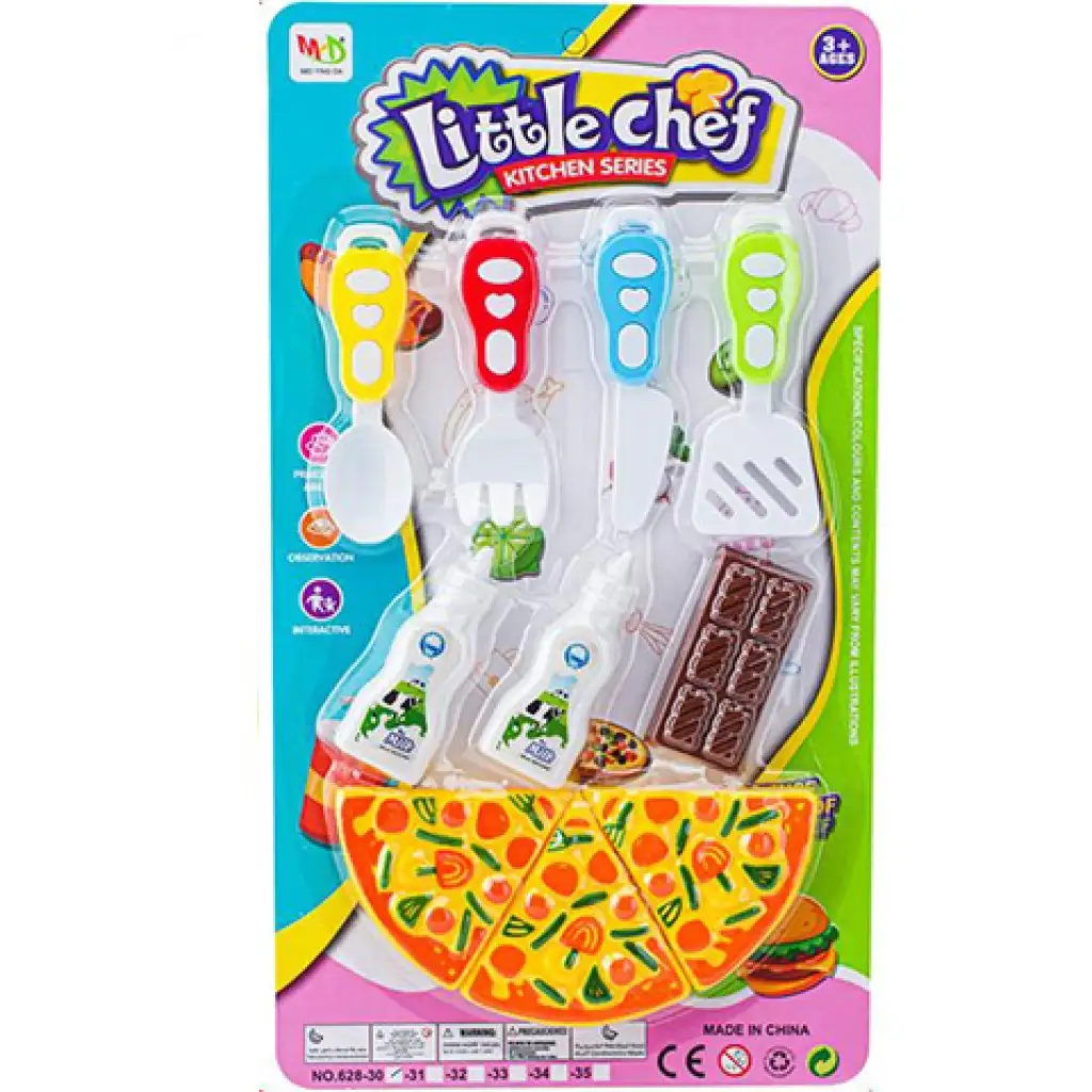 Little Chef Lebensmittel-Set mit Pizza und Besteck Bild 1