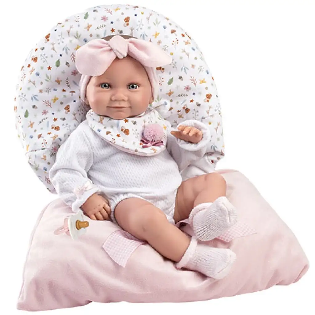 Llorens: 38 cm großes neugeborenes Mädchenpuppe mit rosa Schlafsack Bild 3
