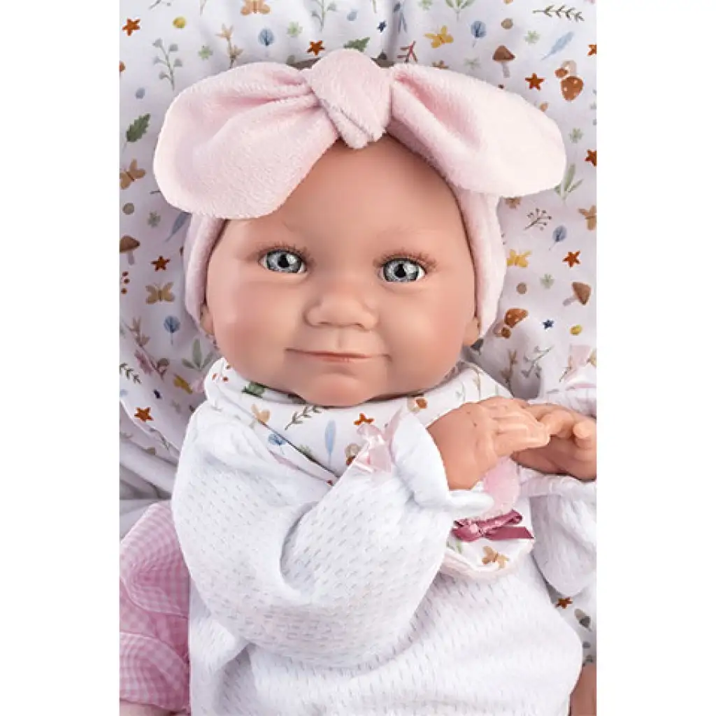 Llorens: 38 cm großes neugeborenes Mädchenpuppe mit rosa Schlafsack Bild 4