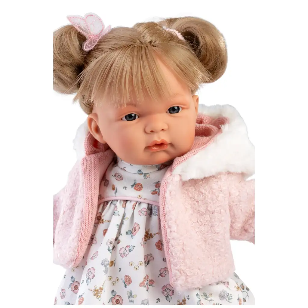 Llorens: Joelle 38 cm große Puppe mit Geräusch in einem Kleid mit Blumenmuster Bild 3