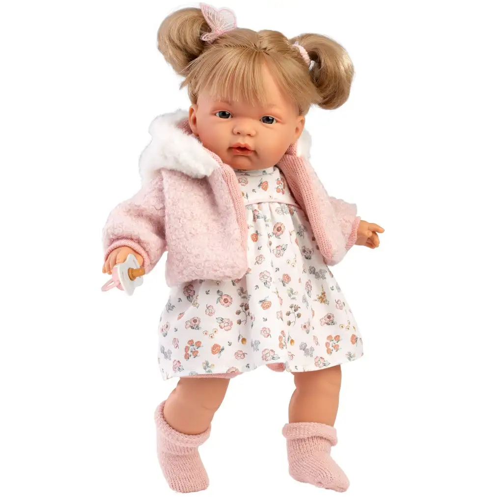 Llorens: Joelle 38 cm große Puppe mit Geräusch in einem Kleid mit Blumenmuster Bild 1