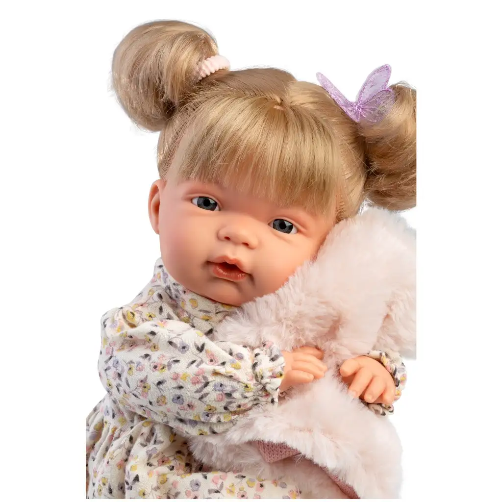 Llorens: Joelle 38 cm große Puppe mit Geräuschen und Fellweste Bild 3